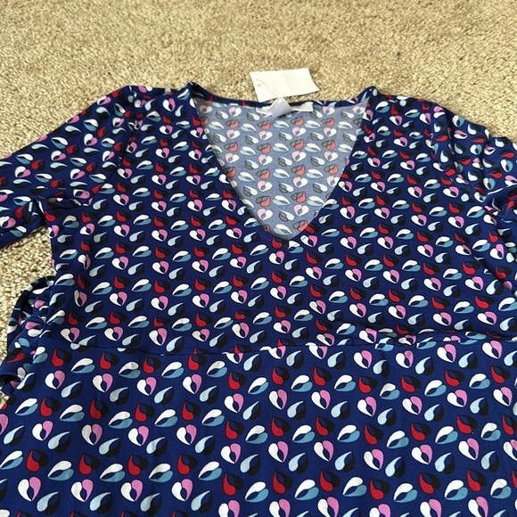 Motherhood Maternity Long Sleeve Flare Dress Small NWT V Neck - Picture 2 of 6